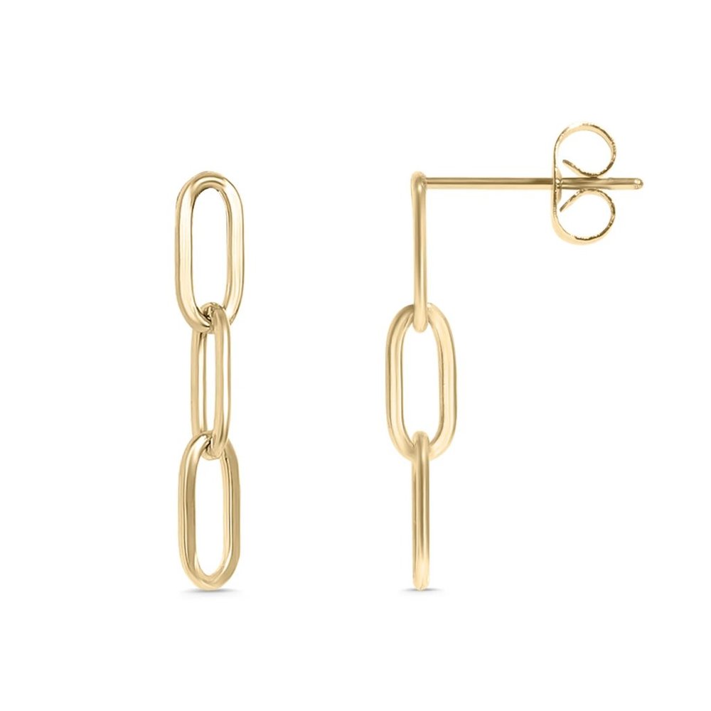 Earrings Gold Chain Paperclip Stud Earring Stainless Steel,waterproof jewelry